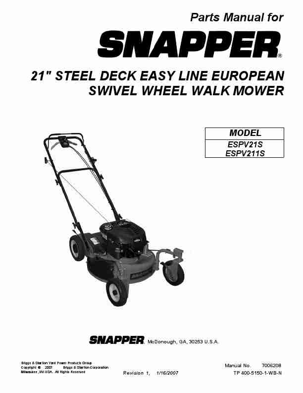 Snapper Lawn Mower ESPV211S-page_pdf